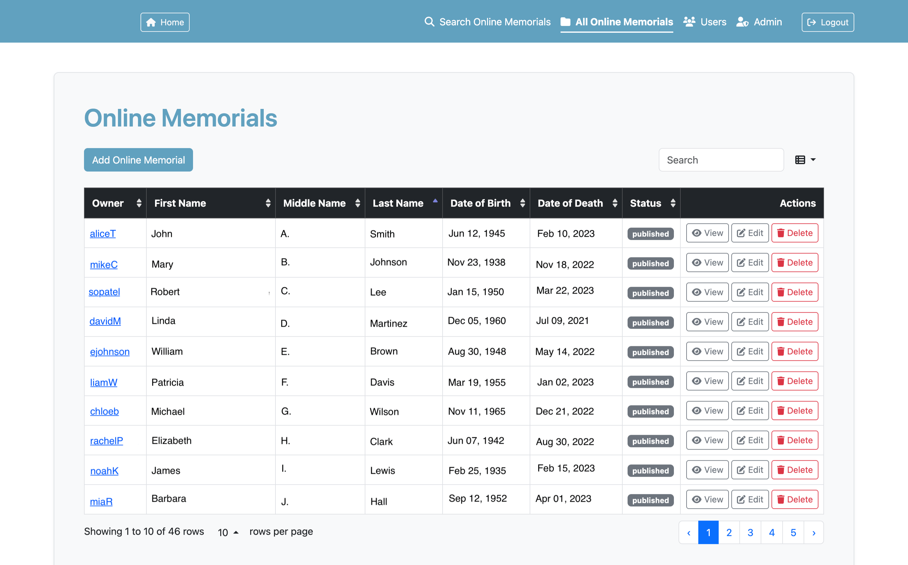 Admin Portal for Records Management