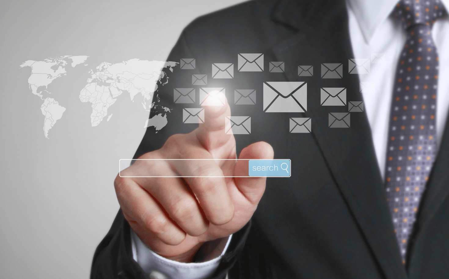 Records Management Platform interface displaying digital record search and engagement features