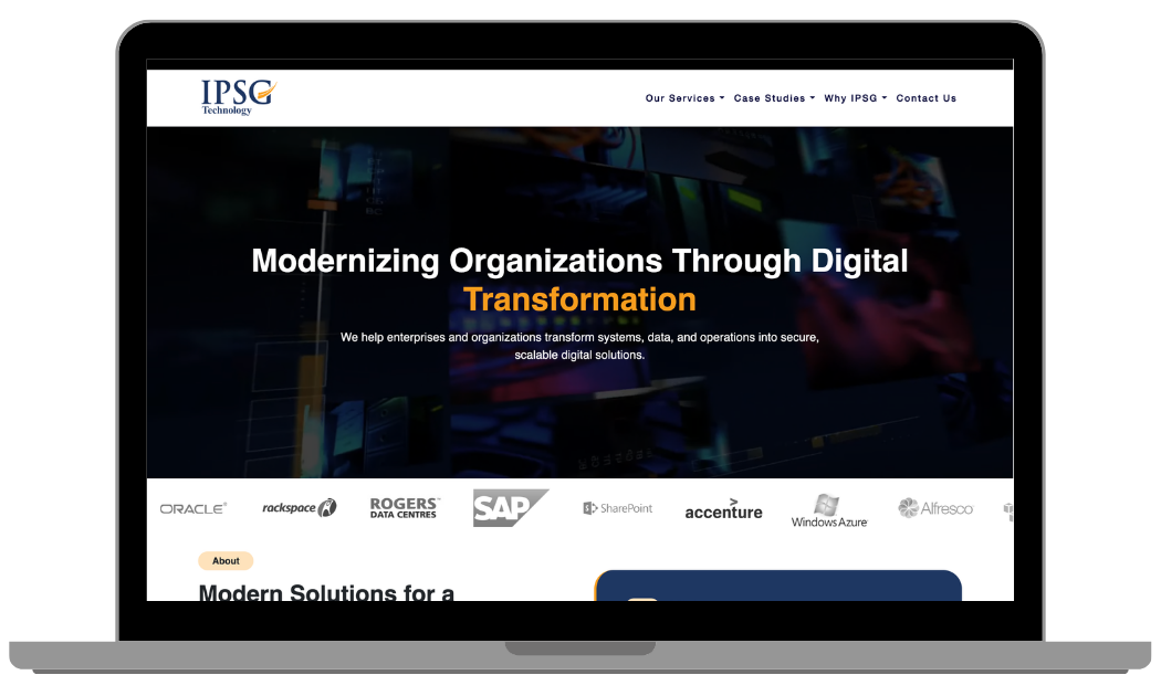 Laptop showcasing IPSG solutions
